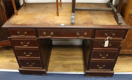 A pedestal desk, W.122cm